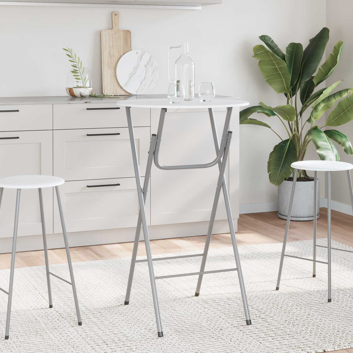 Stehtische 4 Stk. mit MDF Tischplatte Weiß