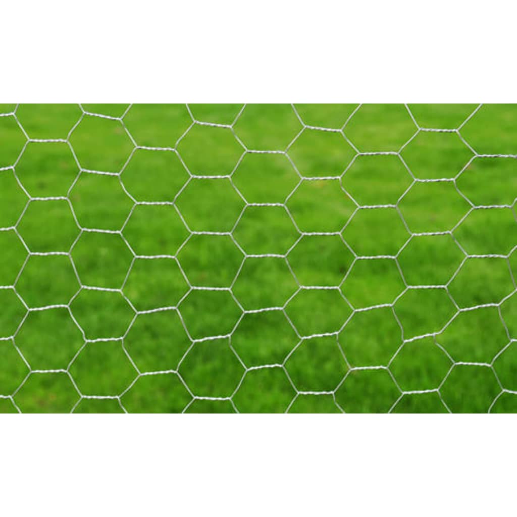Maschendrahtzaun Verzinkter Stahl Hexagon 1×25 m Silbern