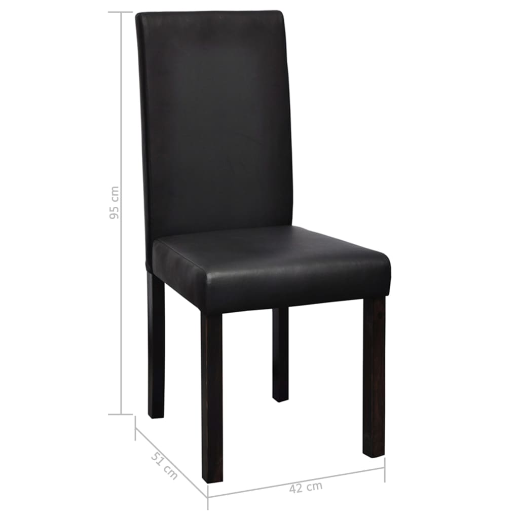 Esszimmerstühle 4 Stk. Schwarz Kunstleder