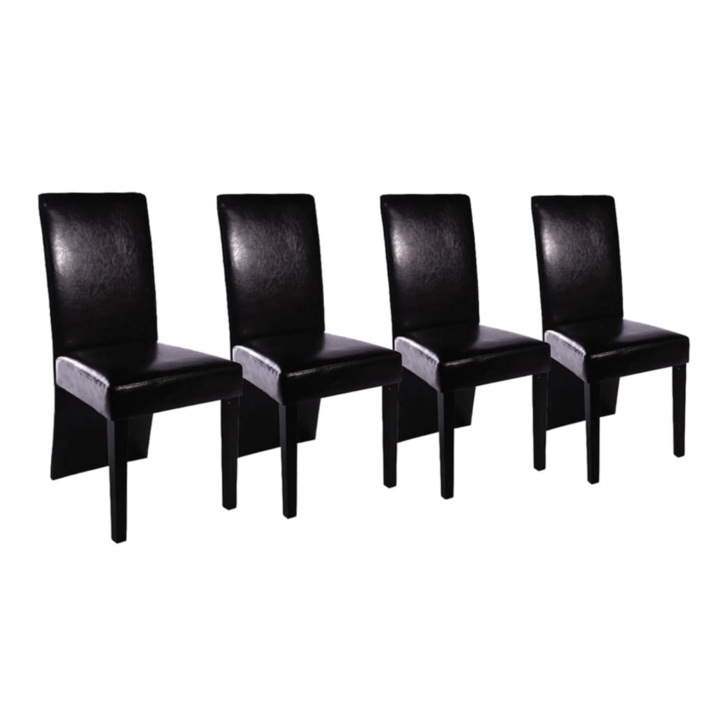 Chaises de salle à manger 4 pcs. Simili cuir noir