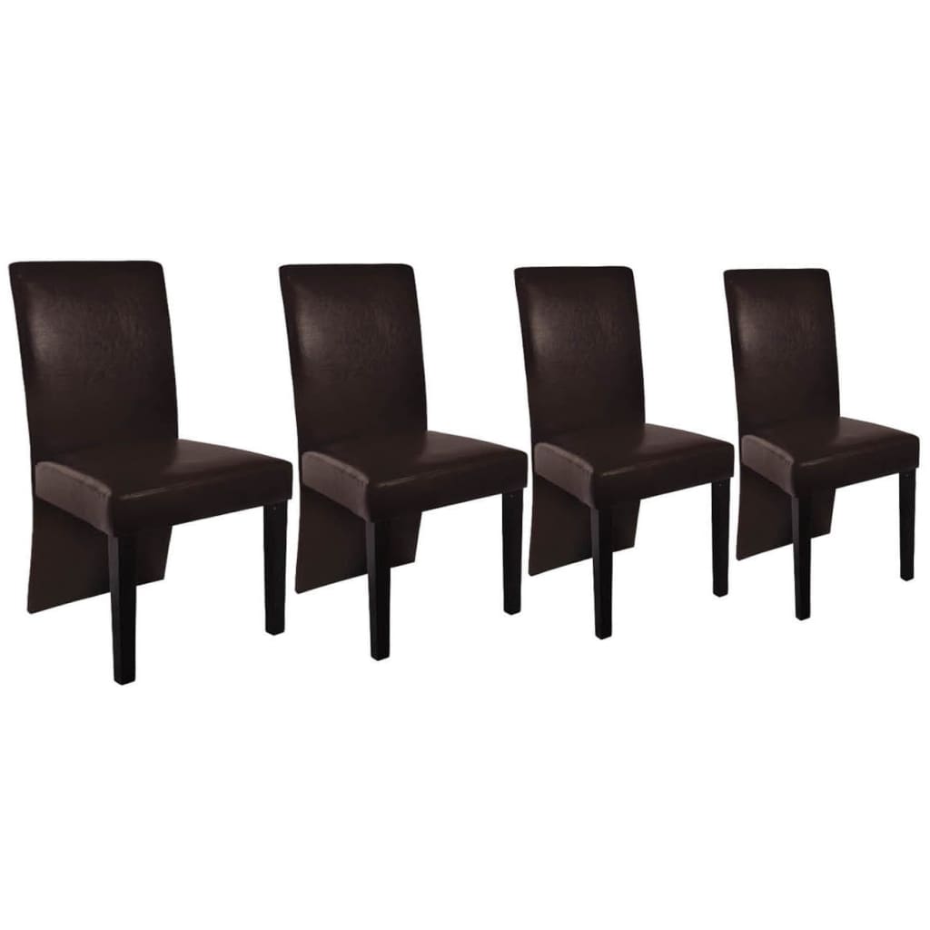 Chaises de salle à manger 4 pcs. Simili cuir marron foncé