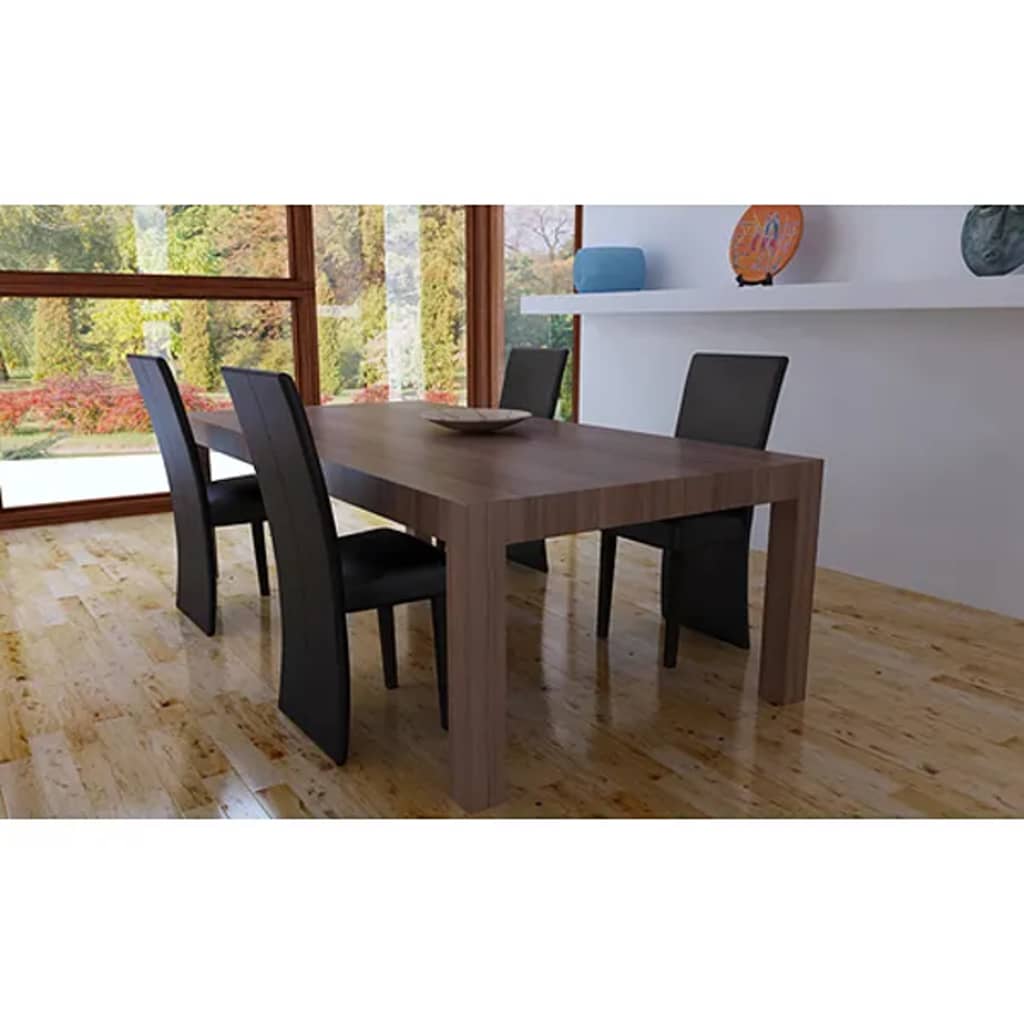 Chaises de salle à manger 4 pcs. Simili cuir marron foncé