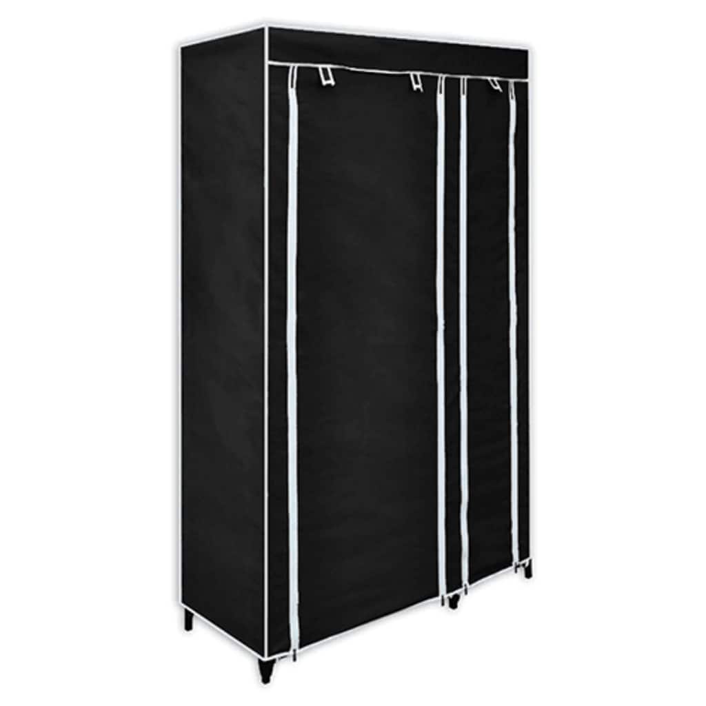 Faltbarer Stoffschrank Schwarz 110 x 45 x 175 cm