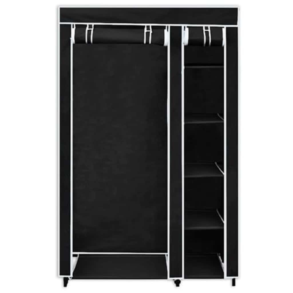 Faltbarer Stoffschrank Schwarz 110 x 45 x 175 cm