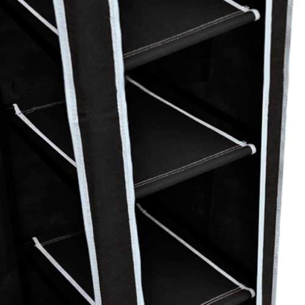 Faltbarer Stoffschrank Schwarz 110 x 45 x 175 cm