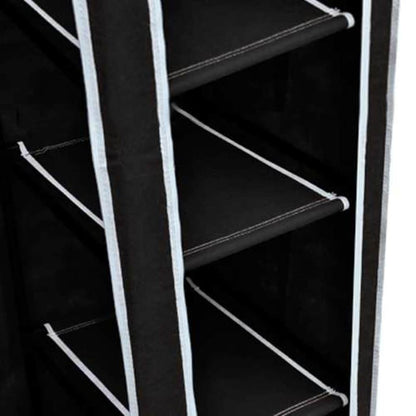 Faltbarer Stoffschrank Schwarz 110 x 45 x 175 cm