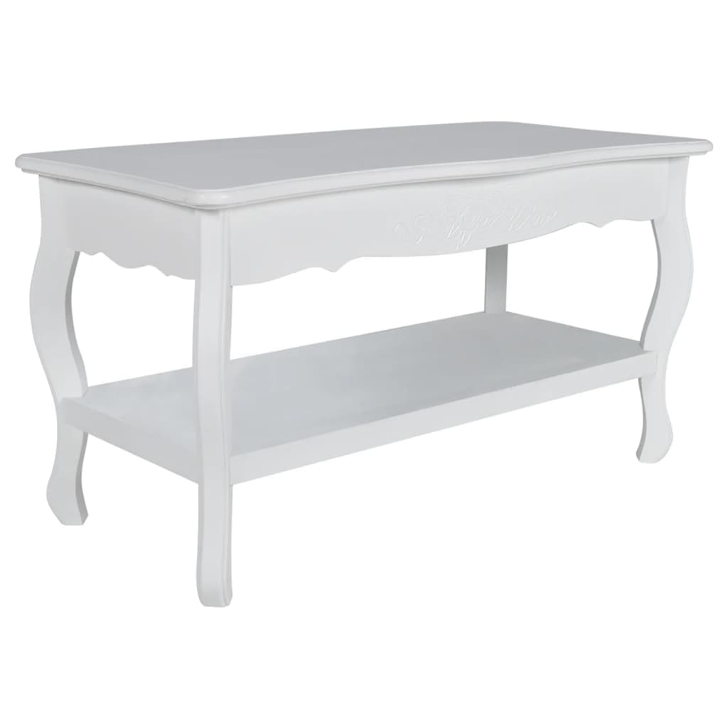 Table basse avec étagère MDF blanc