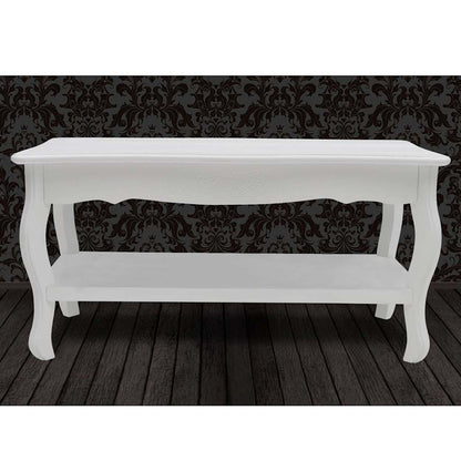Couchtisch mit Ablage MDF Weiß