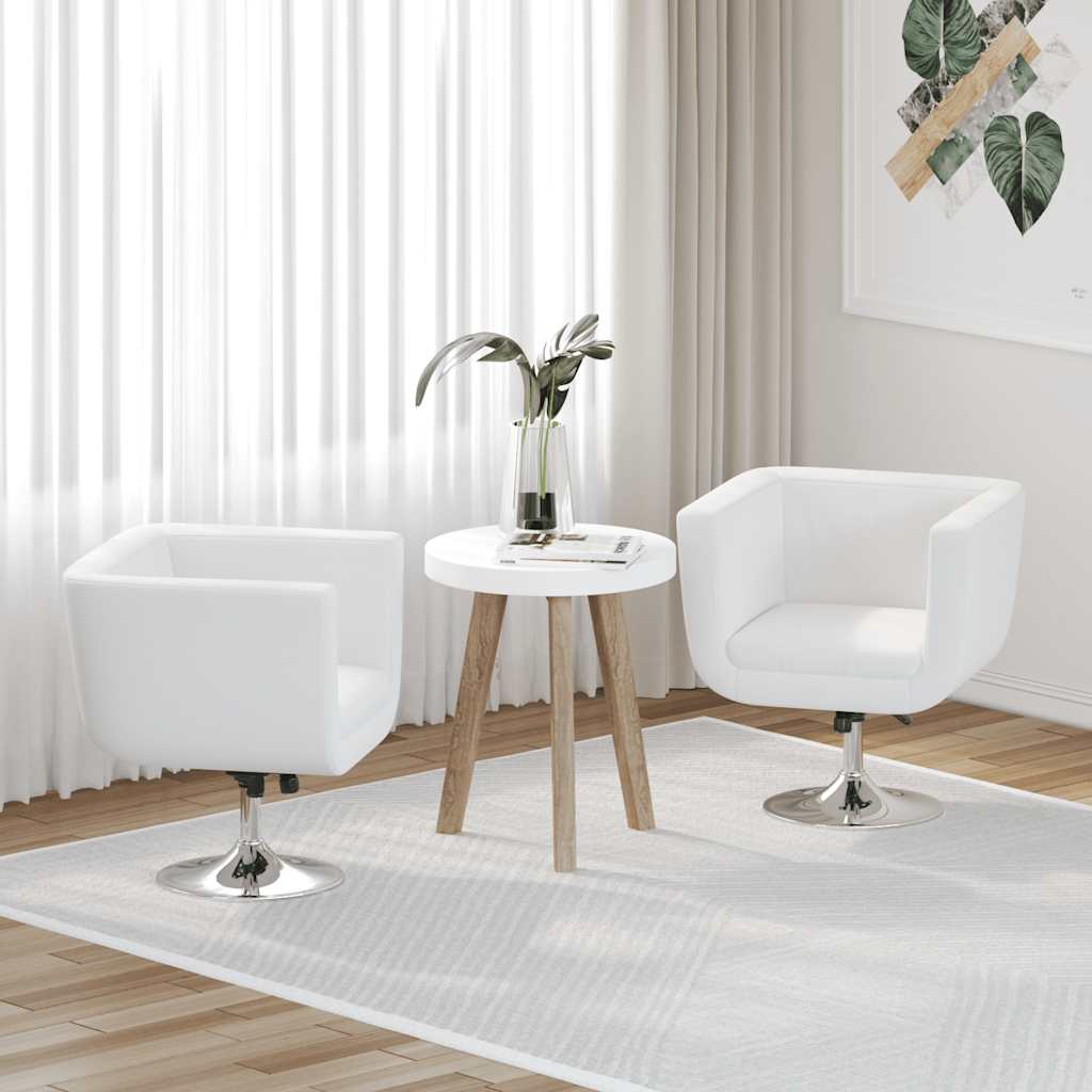 Barsessel 2 Stk. Weiß Kunstleder
