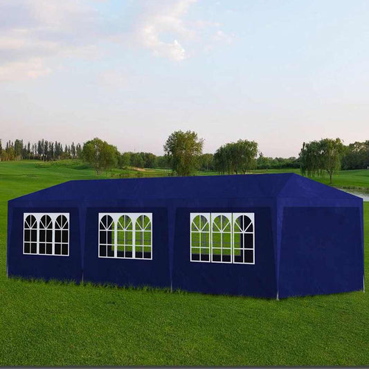 Tente de fête 3x9 m bleue