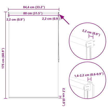 Verdunkelungsrollo 84,4 x 175 cm, Stoffbreite 80 cm, Kaffeebraun