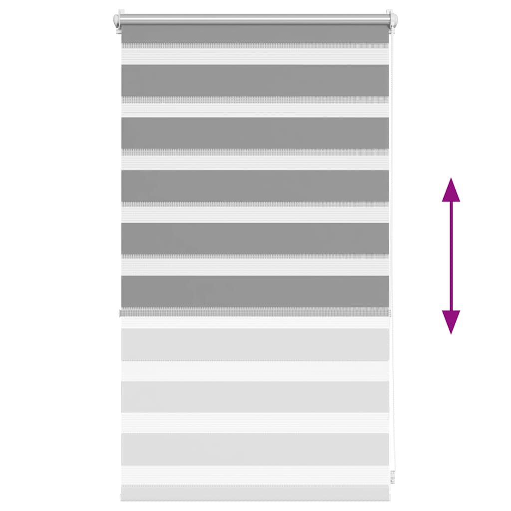 Zebra-Rollo 50,9 x 100 cm, Stoffbreite 46,7 cm, grau