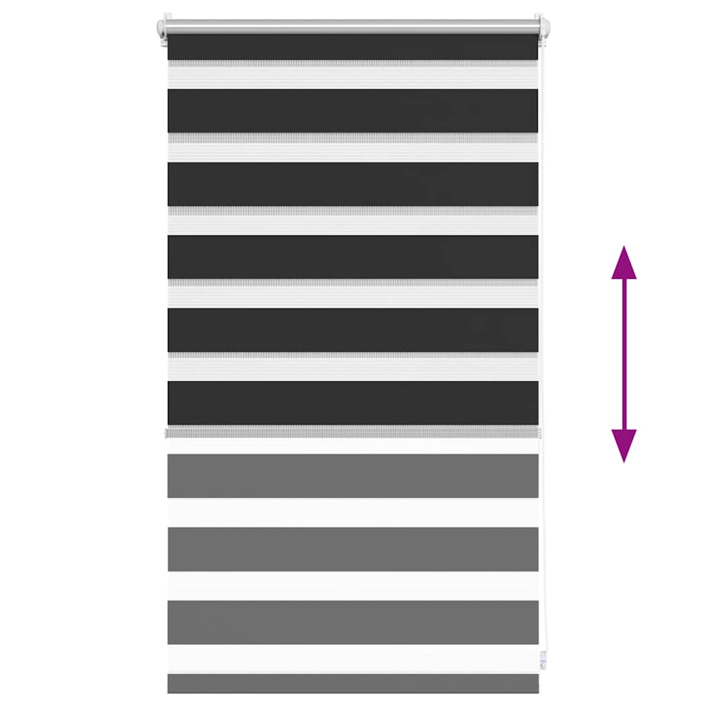 Zebra-Rollo 50,9 x 100 cm, Stoffbreite 46,7 cm, schwarz