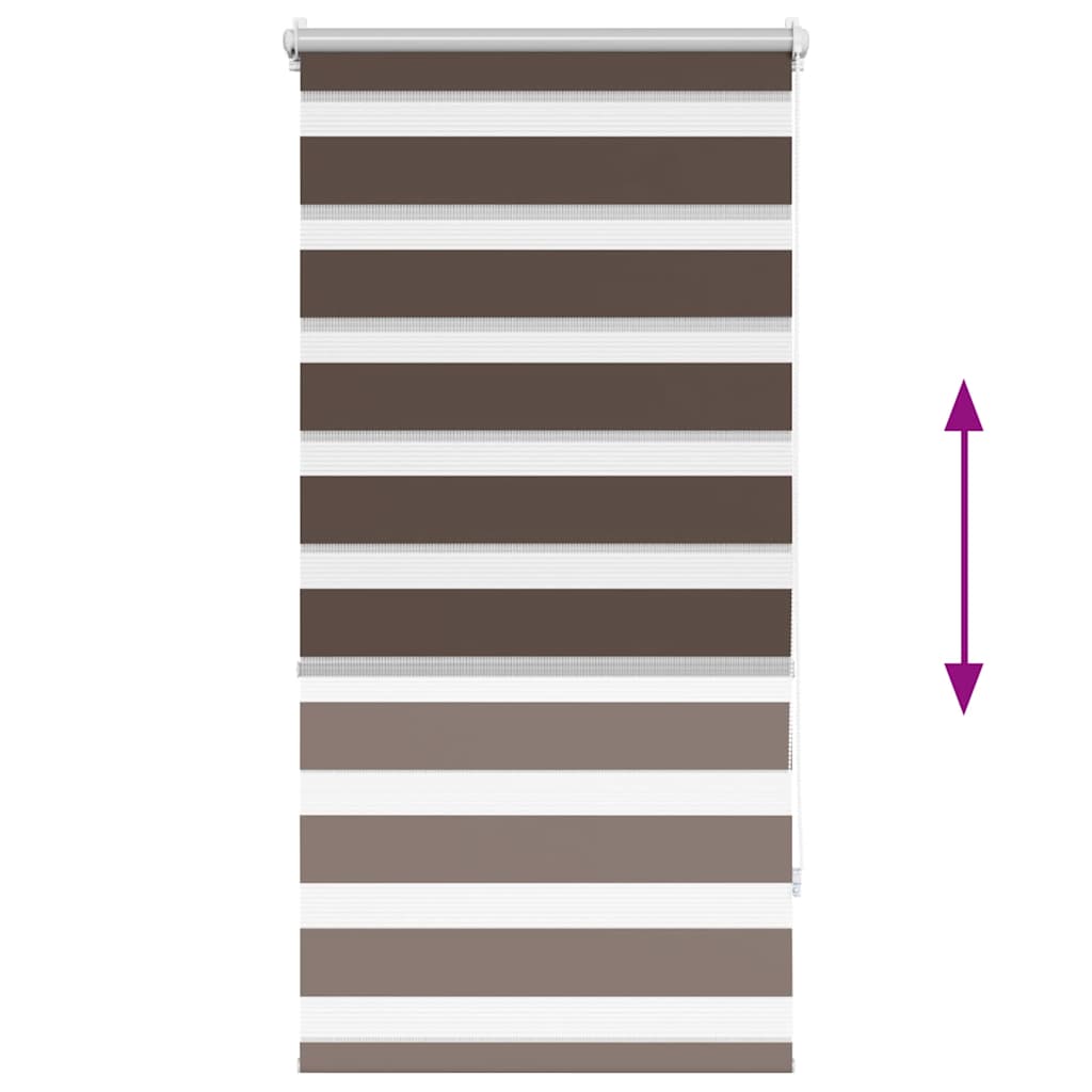 Zebra-Rollo 60,9 x 120 cm, Stoffbreite 56,7 cm, Kaffeebraun