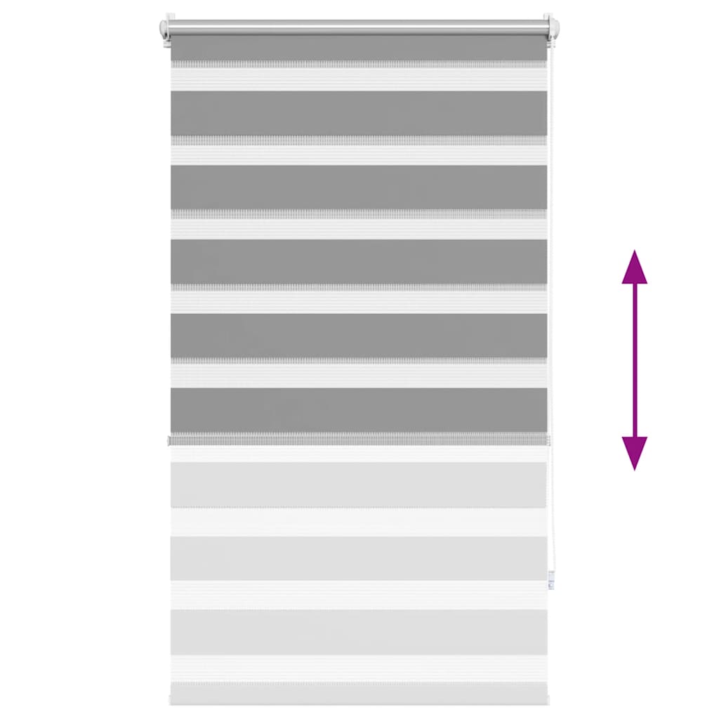 Zebra-Rollo 70,9 x 120 cm, Stoffbreite 66,7 cm, grau