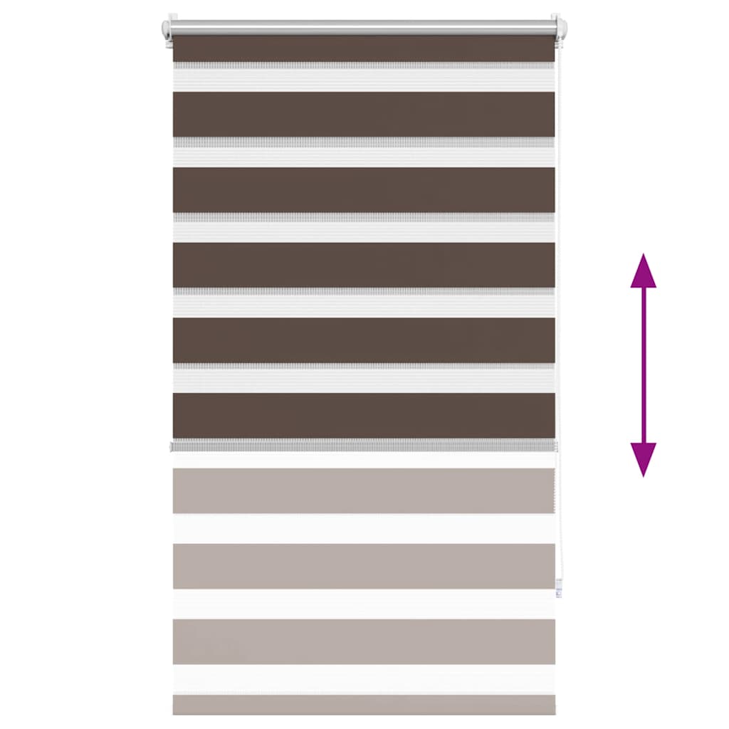 Zebra-Rollo 70,9 x 120 cm, Stoffbreite 66,7 cm, Kaffeebraun
