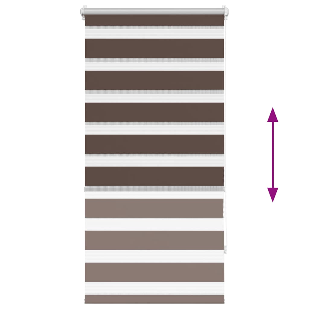 Zebra-Rollo 80,9 x 150 cm, Stoffbreite 76,7 cm, Kaffeebraun