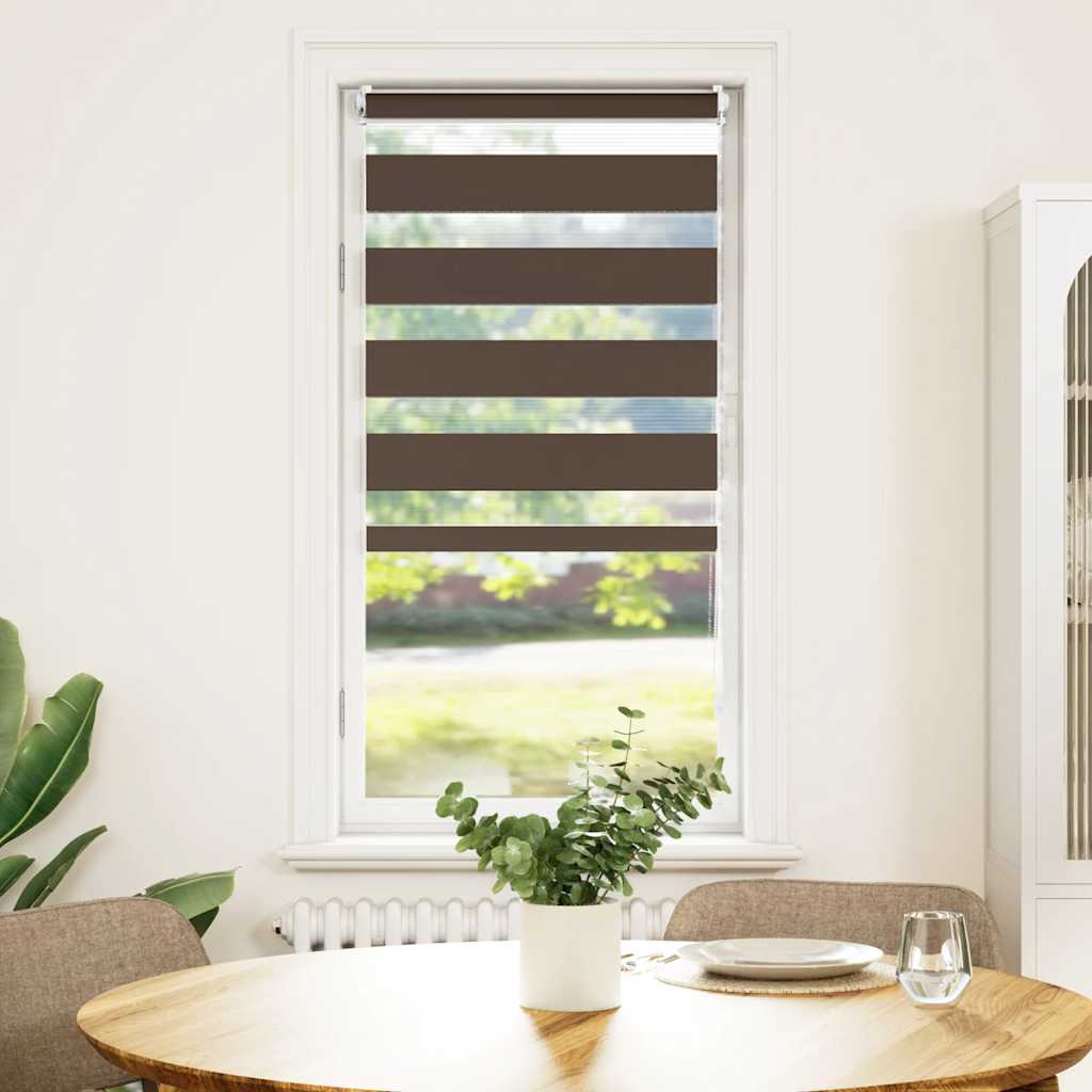 Zebra-Rollo 80,9 x 150 cm, Stoffbreite 76,7 cm, Kaffeebraun