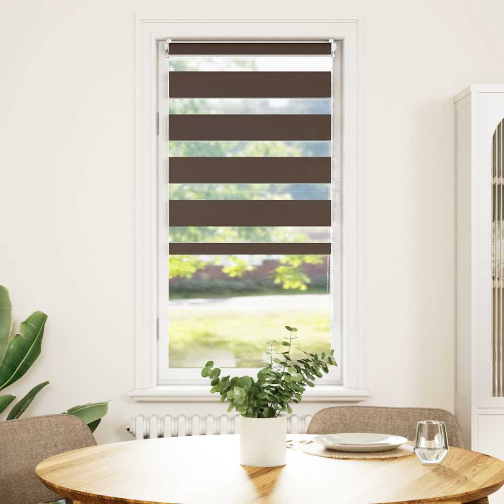Zebra-Rollo 80,9 x 150 cm, Stoffbreite 76,7 cm, Kaffeebraun