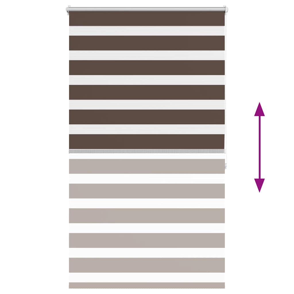 Zebra-Rollo 80,9 x 175 cm, Stoffbreite 76,7 cm, Kaffeebraun