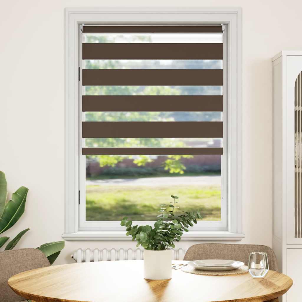 Zebra-Rollo 80,9 x 175 cm, Stoffbreite 76,7 cm, Kaffeebraun