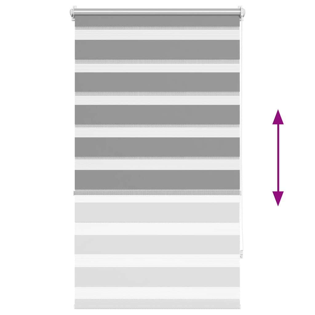 Zebra-Rollo 90,9 x 150 cm, Stoffbreite 86,7 cm, grau
