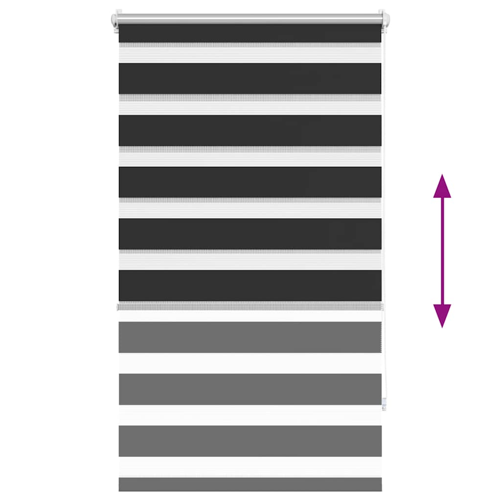 Zebra-Rollo 90,9 x 150 cm, Stoffbreite 86,7 cm, schwarz