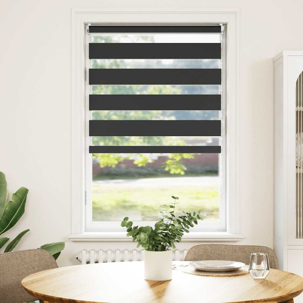 Zebra-Rollo 90,9 x 150 cm, Stoffbreite 86,7 cm, schwarz