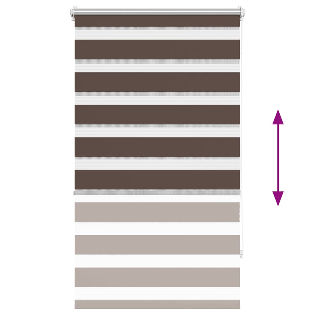 Zebra-Rollo 90,9 x 150 cm, Stoffbreite 86,7 cm, Kaffeebraun