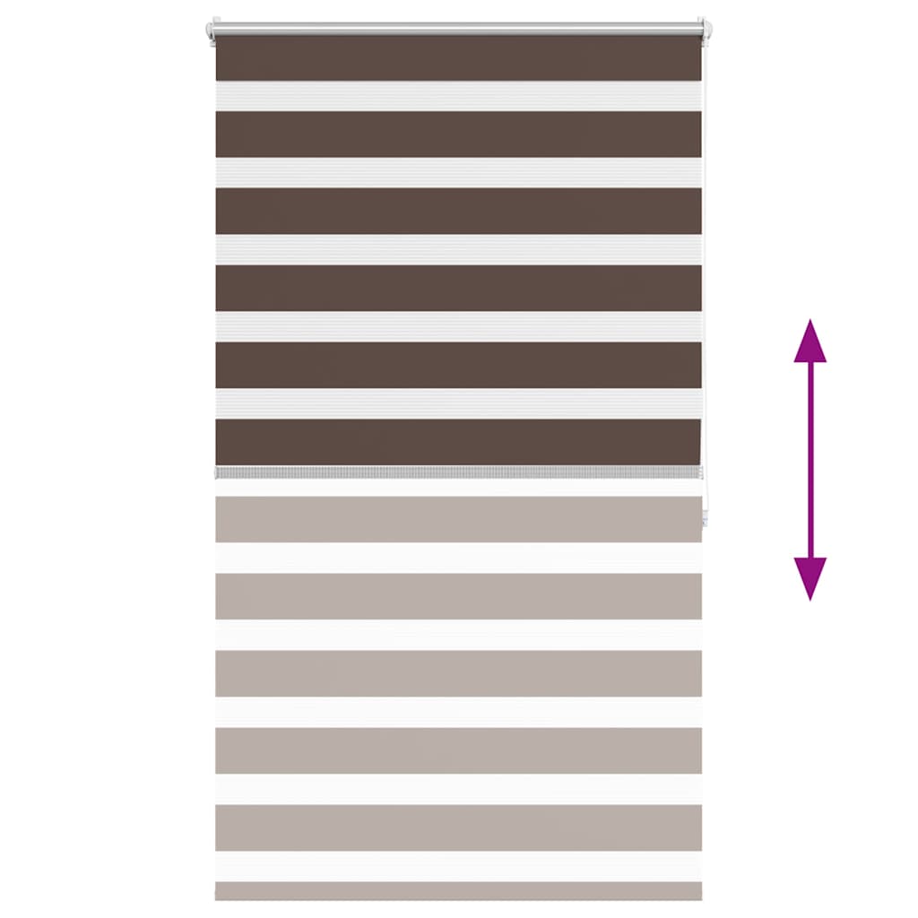 Zebra-Rollo 100,9 x 175 cm, Stoffbreite 96,7 cm, Kaffeebraun