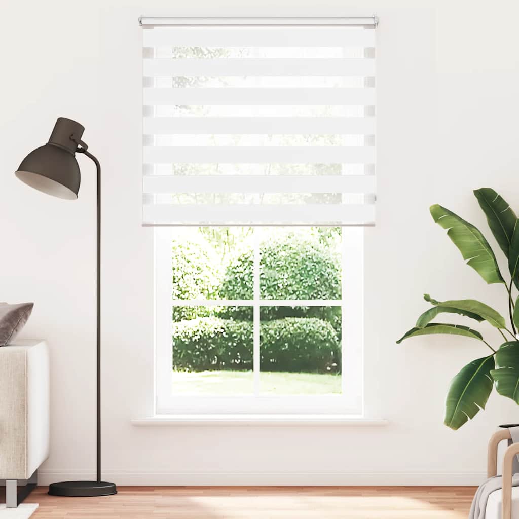 Zebra-Rollo 120,9 x 230 cm, Stoffbreite 116,7 cm, Weiß