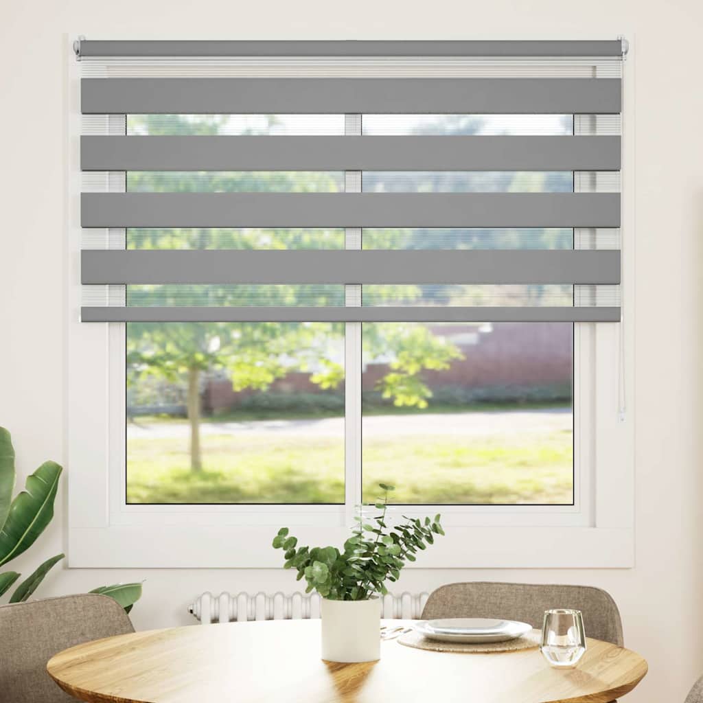 Zebra-Rollo 140,9 x 175 cm, Stoffbreite 136,7 cm, grau