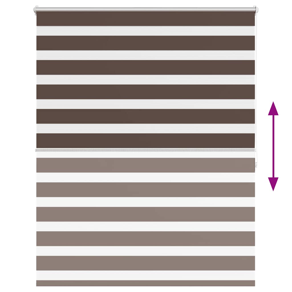 Zebra-Rollo 140,9 x 175 cm, Stoffbreite 136,7 cm, Kaffeebraun