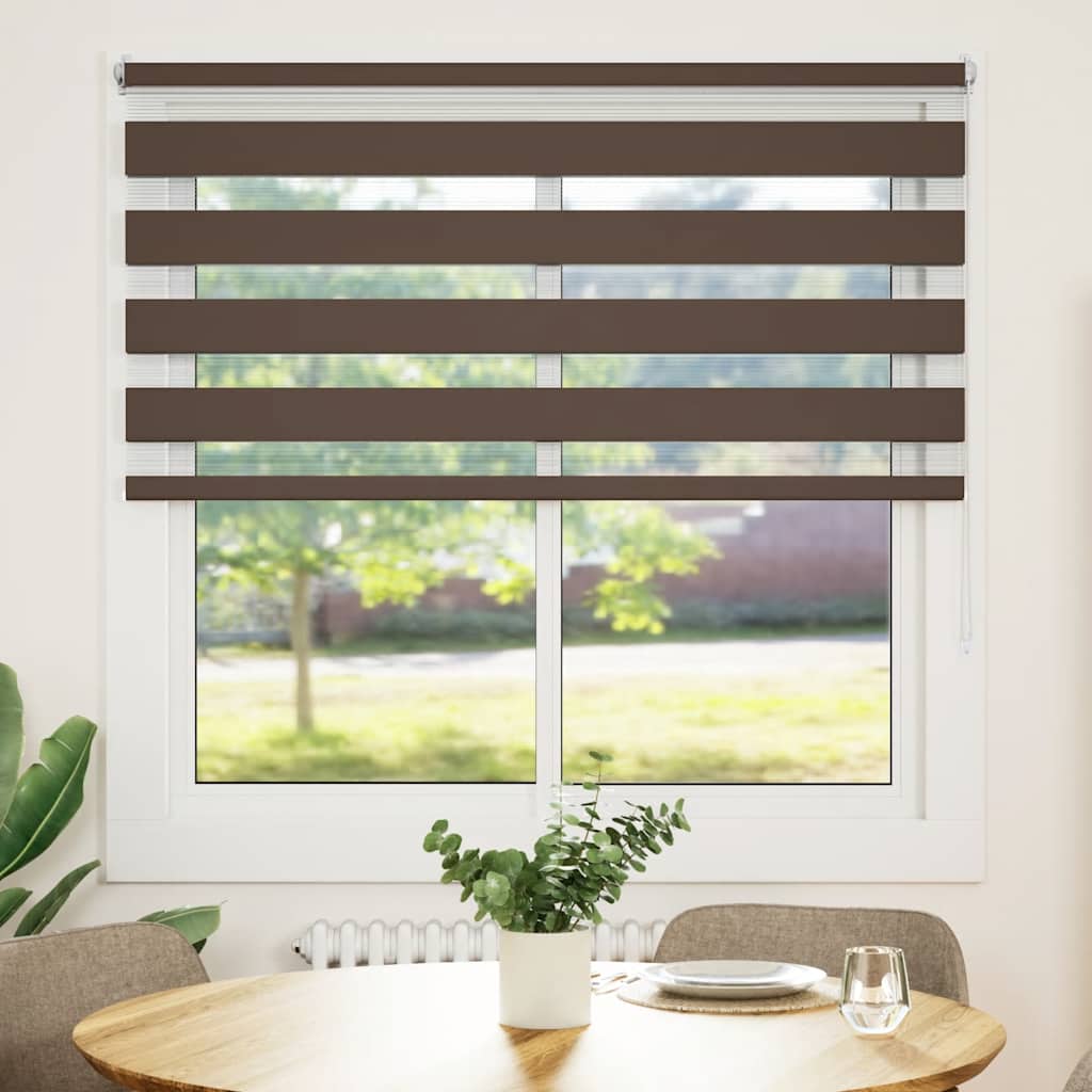 Zebra-Rollo 140,9 x 175 cm, Stoffbreite 136,7 cm, Kaffeebraun