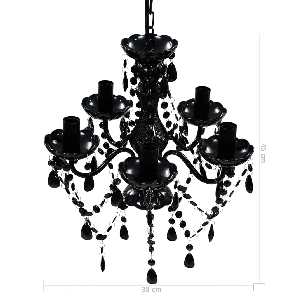 Lustre 5 ampoules noir