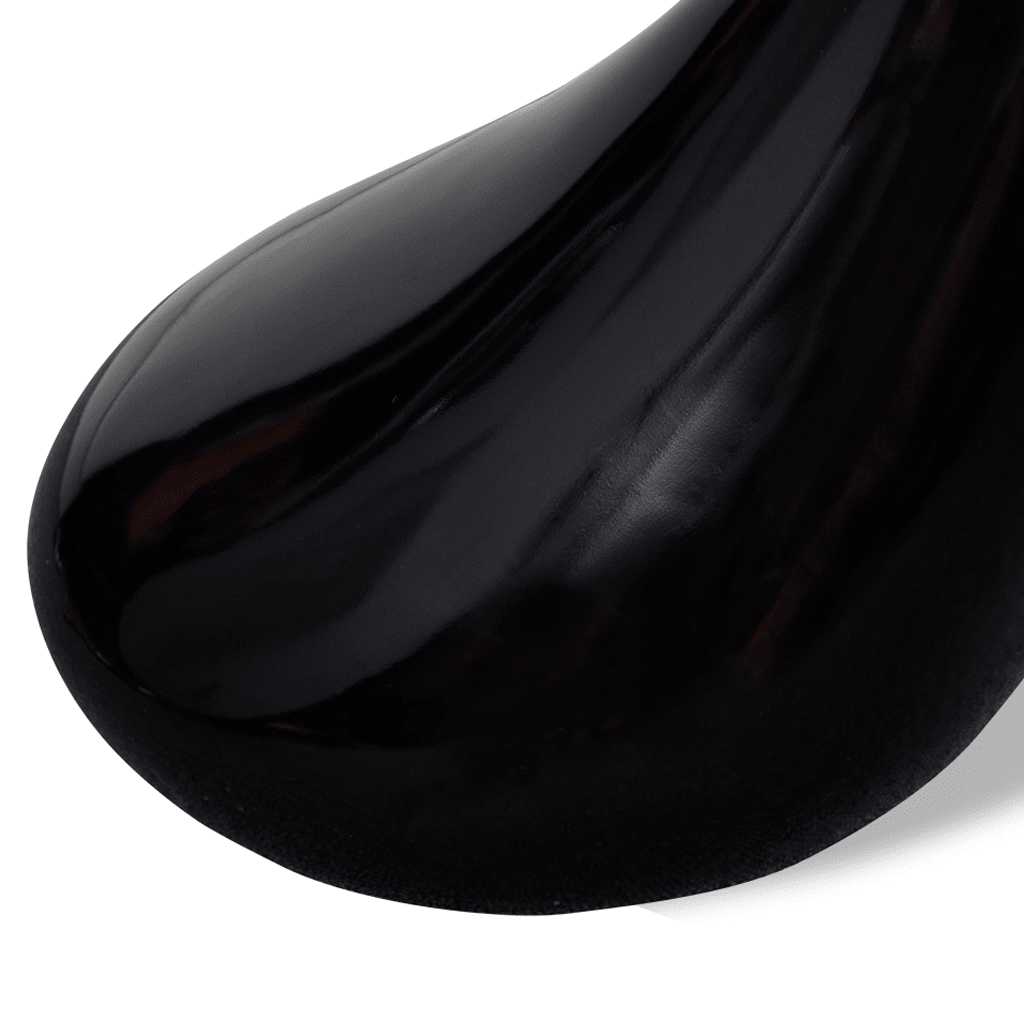 Couchtisch mit Runder Glasplatte Hochglanz Schwarz