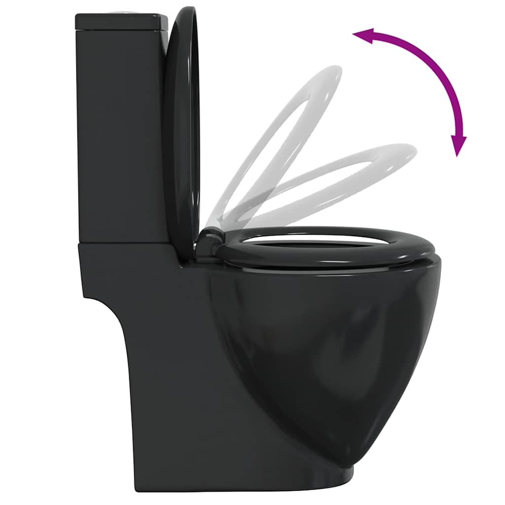 Keramik-Toilette Abgang Horizontal Schwarz