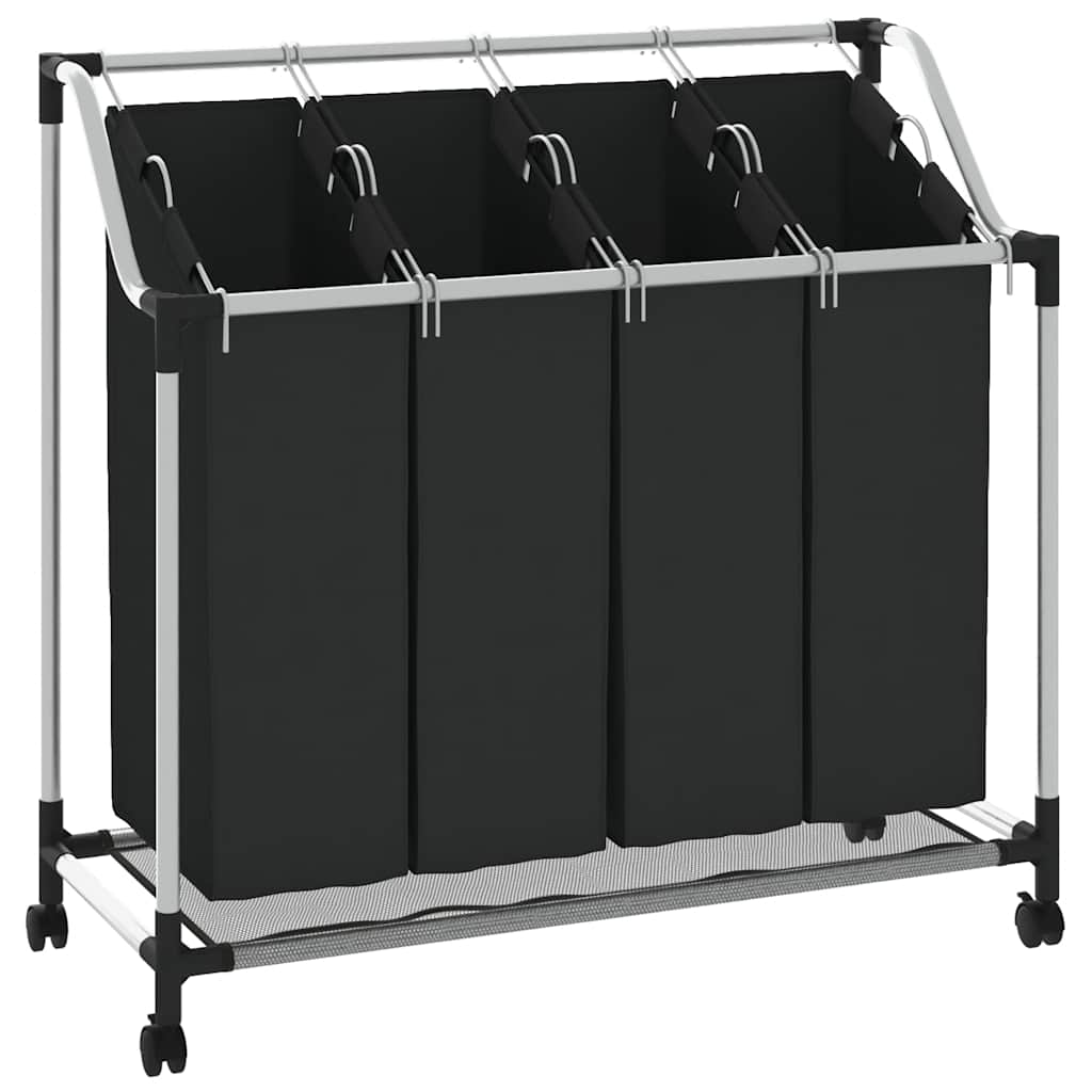 4 Fächer Schwarz Wäschesortierer