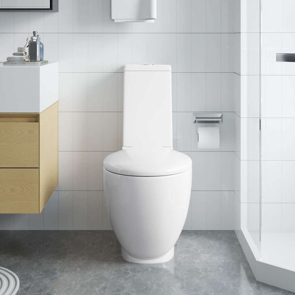Keramik-Toilette Abgang Horizontal Weiß