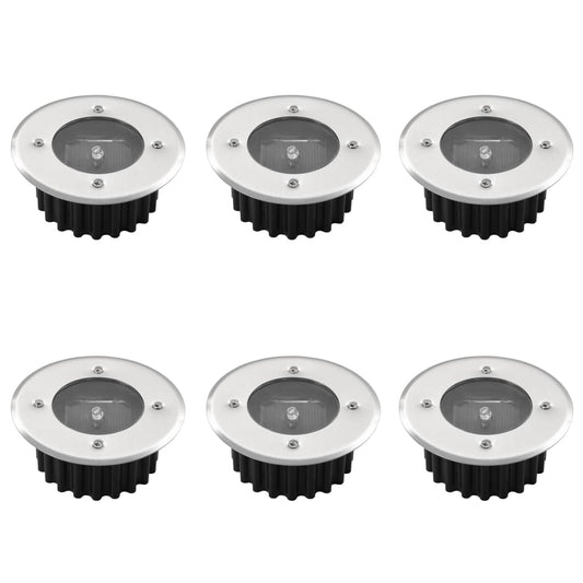 Solarlampe 6 x rund LED Garten Licht Bodenbeleuchtung Solar