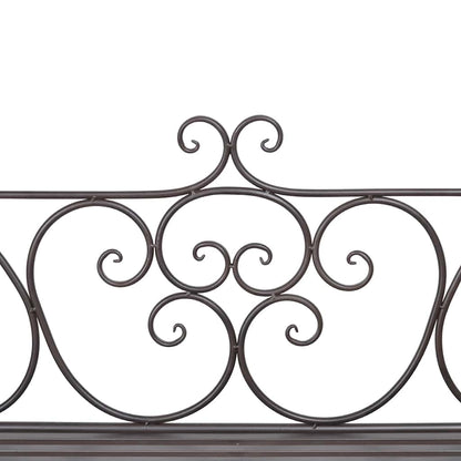 Gartenbank 132 cm Stahl Antik Braun