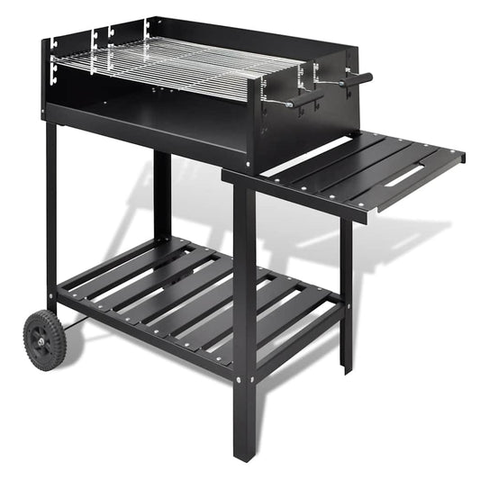 Barbecue colonne gril debout gril charbon de bois barbecue avec 2 roues