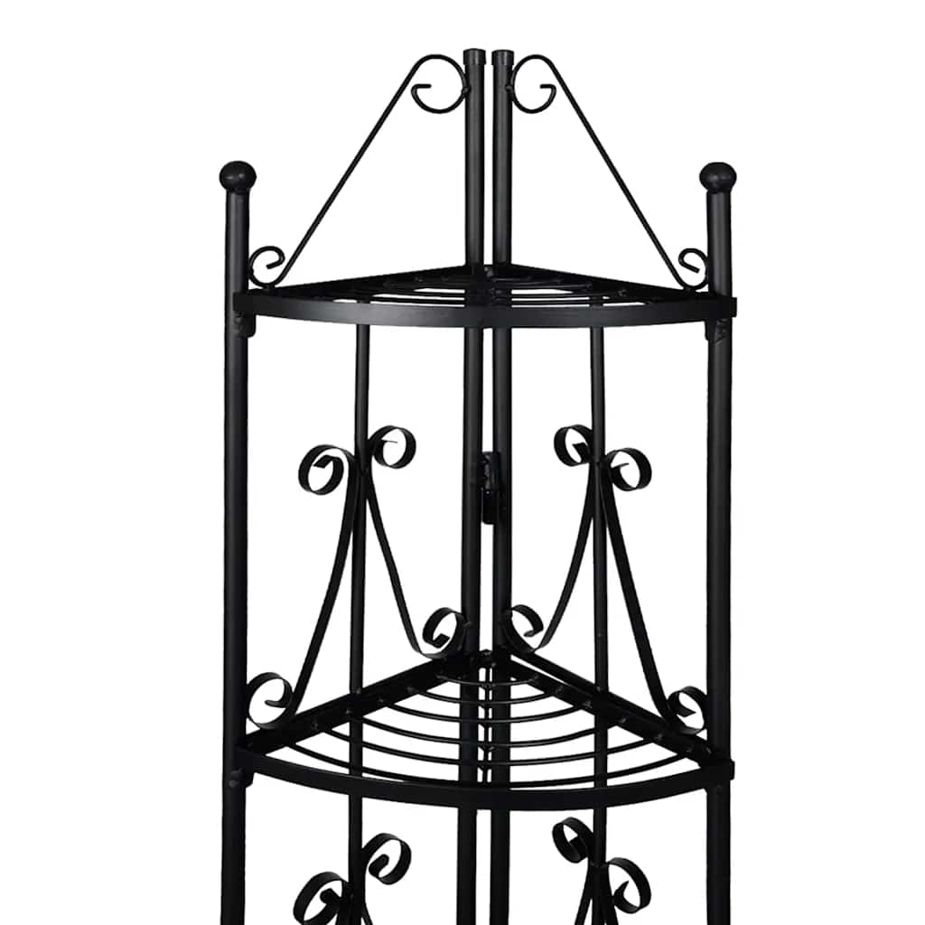 Pflanzentreppe Blumenregal Standregal Eckregal schwarz