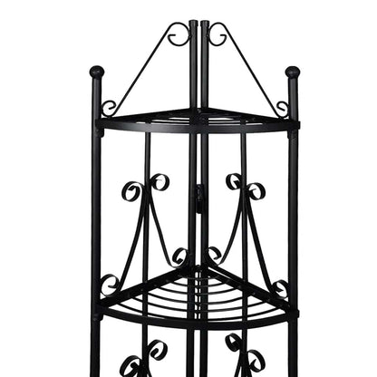 Pflanzentreppe Blumenregal Standregal Eckregal schwarz
