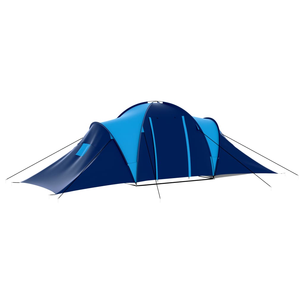 Tente de camping tissu 9 personnes bleu foncé et bleu