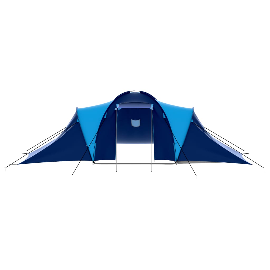 Tente de camping tissu 9 personnes bleu foncé et bleu