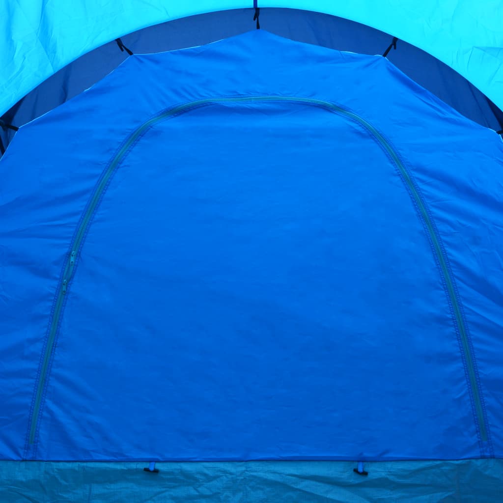 Tente de camping tissu 9 personnes bleu foncé et bleu