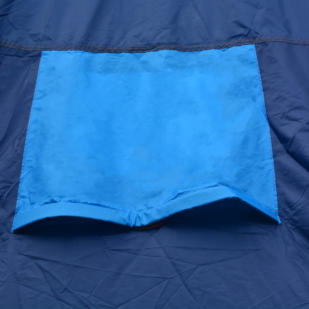 Tente de camping tissu 9 personnes bleu foncé et bleu