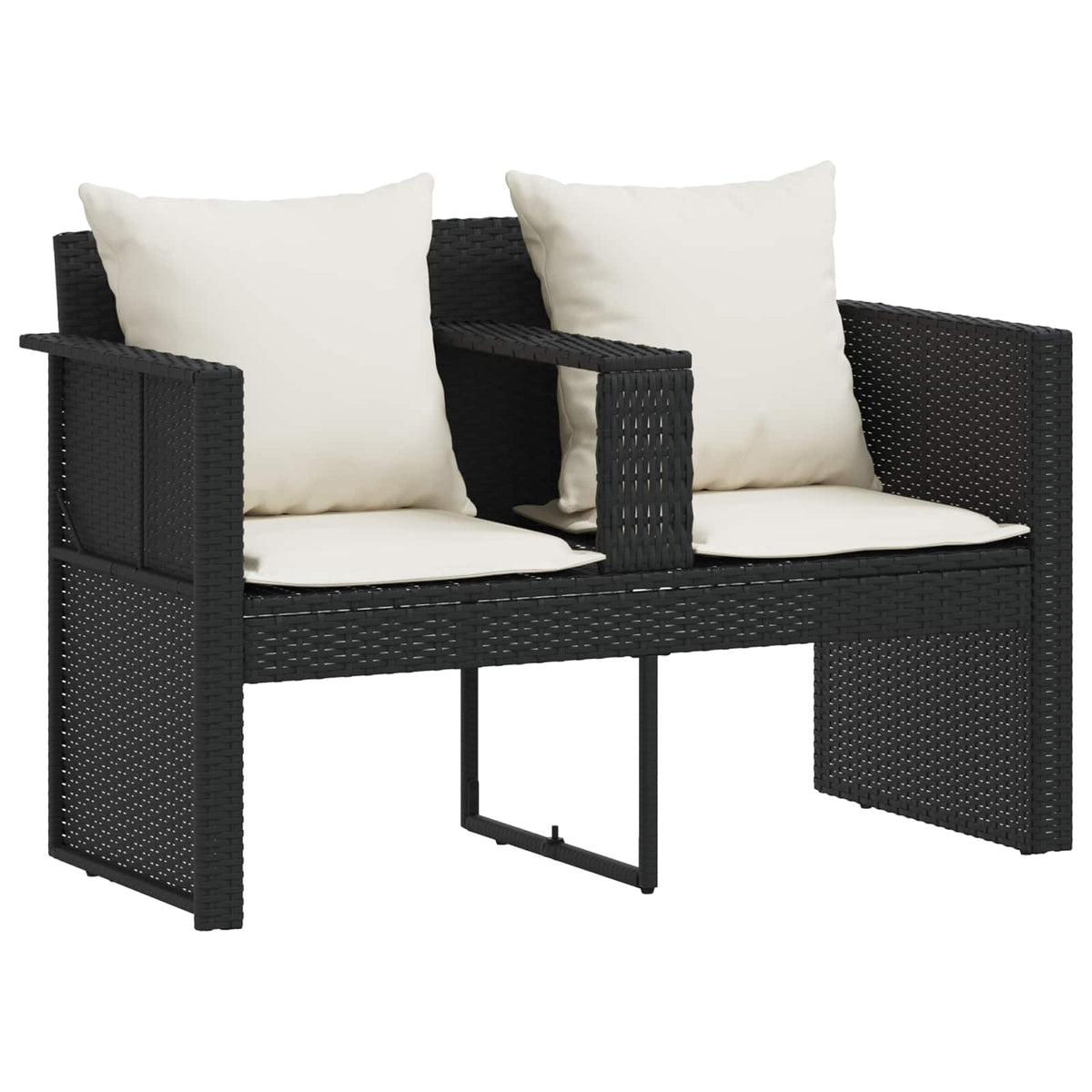 Gartenbett mit Sonnenschirm Braun Poly Rattan