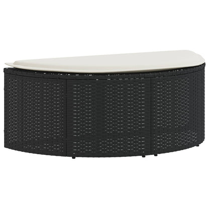Gartenbett mit Sonnenschirm Braun Poly Rattan